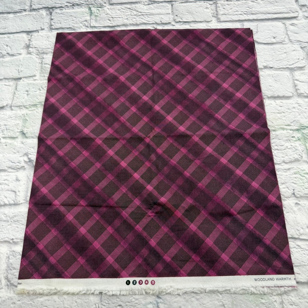 Northcott Woodland Warmth Purple Black Plaid Cotton Fabric 1 Yard Ro Gregg 2076